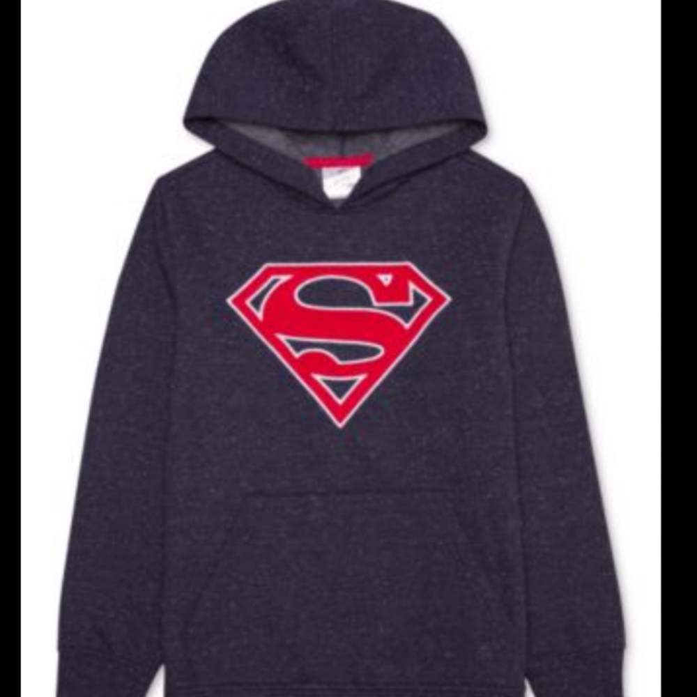 DC comics  Superman boys hoodie. XL. Hybrid NWT navy blue snow